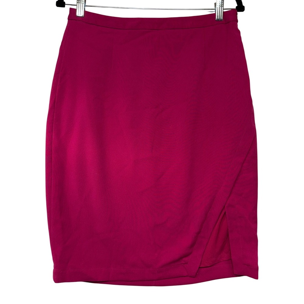 The Limited Womens Magenta Pink Faux Wrap Pencil Skirt Sz 10 Office Professional